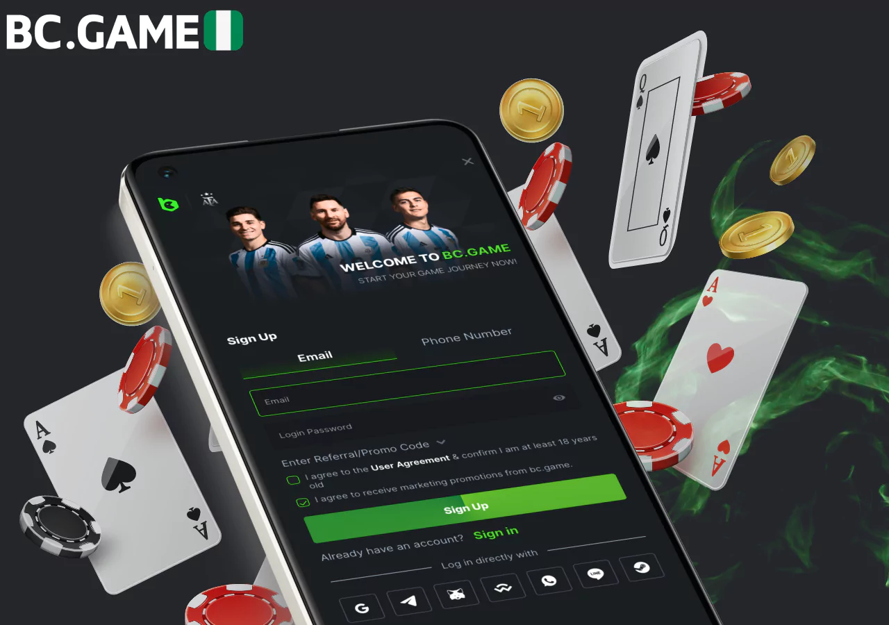 Creating an account using the bookmaker's mobile application